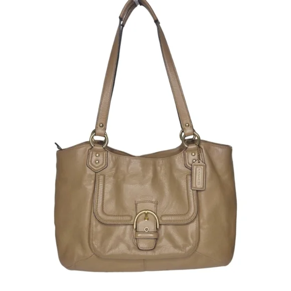 Coach F24961 Campbell Belle Carryall Tan Leather Tote Bag Authentic - Picture 2 of 16